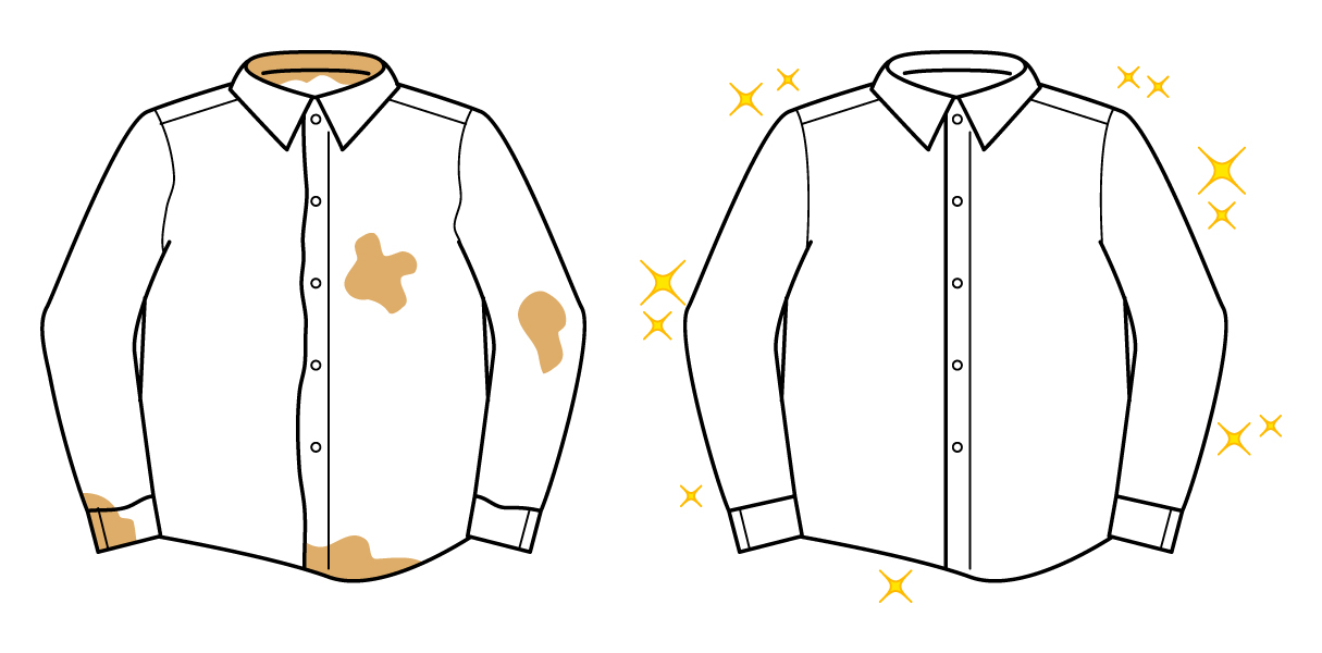 なぜ白シャツの襟に青い汚れが現れるのか？その原因とクリーニングのヒント！
