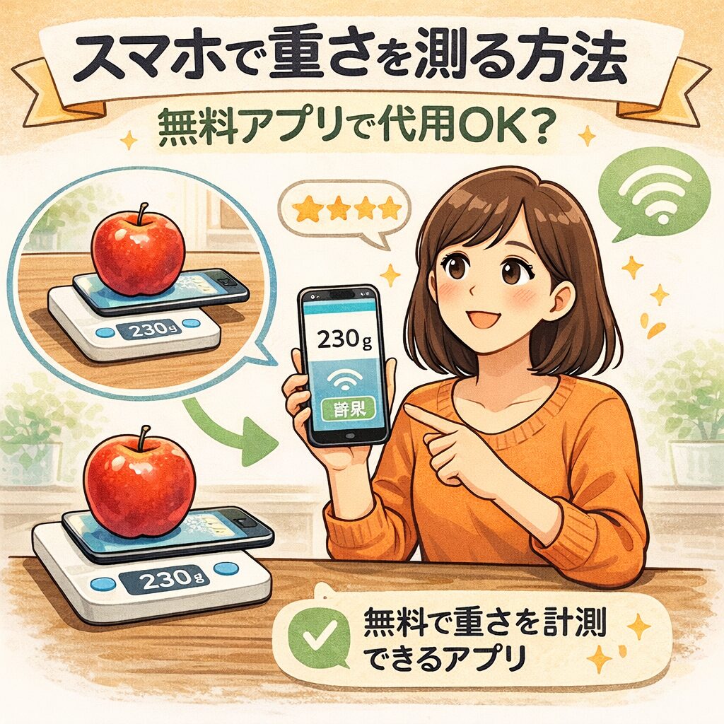 スマホで重さを測る方法｜無料アプリで代用OK？