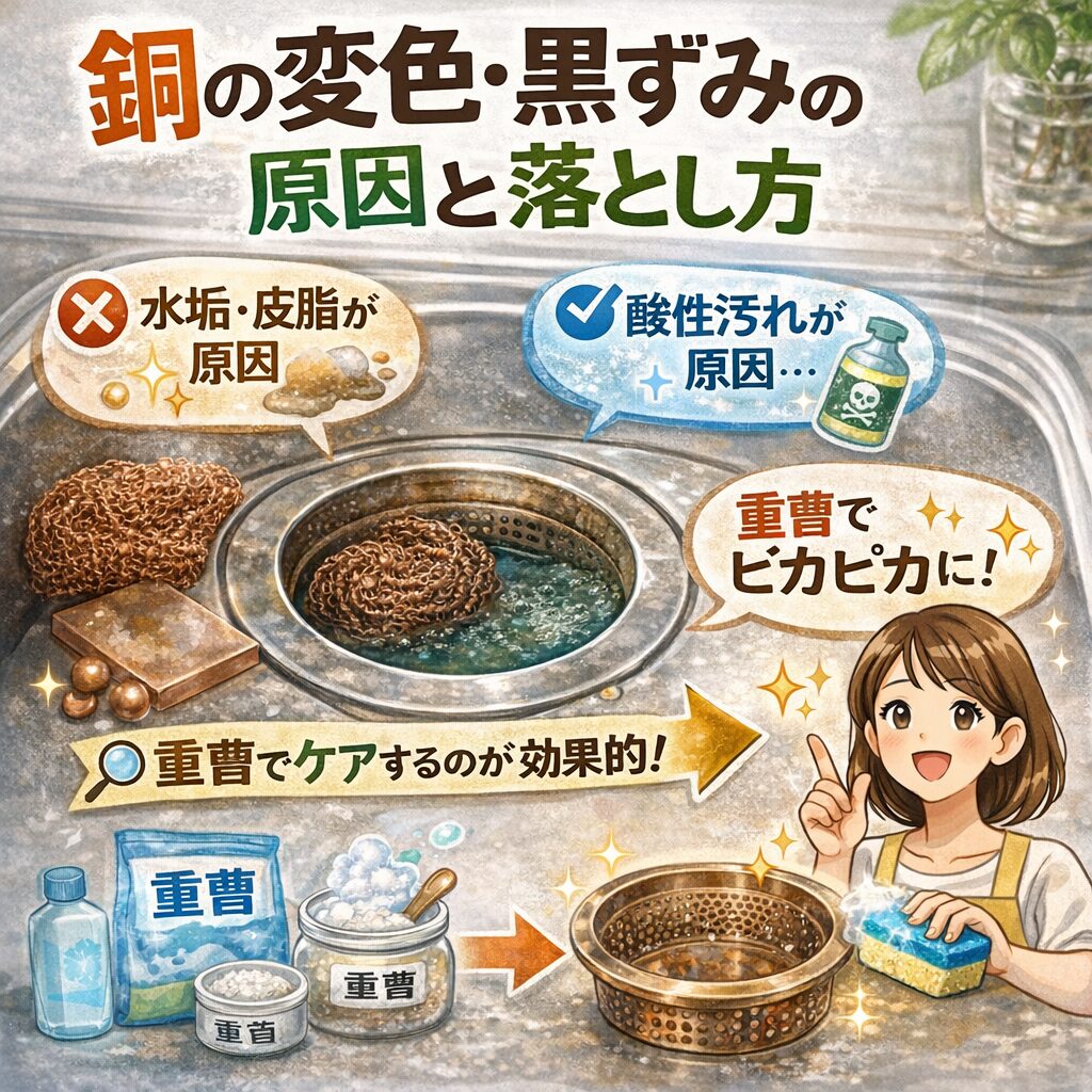 銅の変色・黒ずみの原因と落とし方