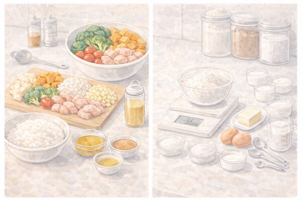 料理別｜ざっくりでも進めやすいもの・正確さを優先したいもの