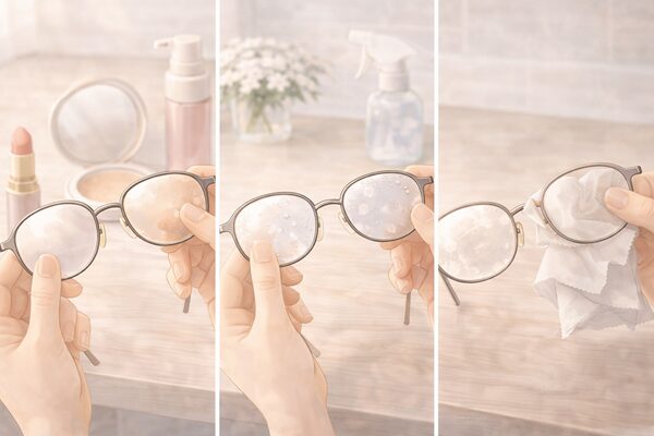 メガネのレンズに白い汚れがつく主な原因