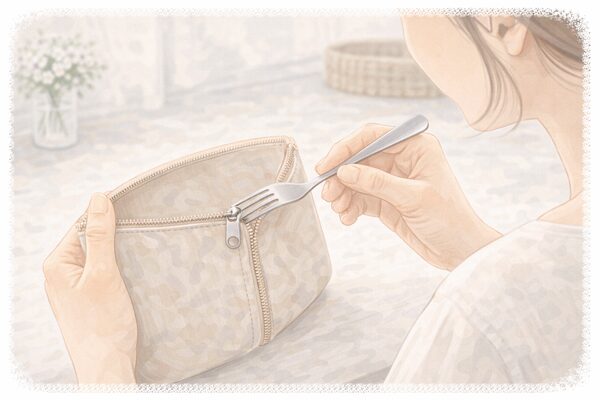 ファスナーが外れて閉まらないときの直し方｜フォークでできる応急処置をやさしく解説