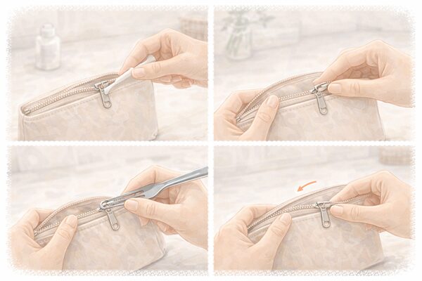 フォークでできるファスナー修理の手順