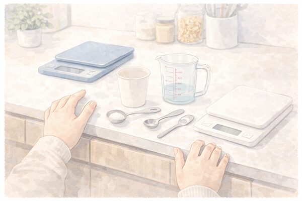 はかりがないときにグラムを測る方法｜大さじ・紙コップ・体重計で代用するコツをやさしく解説