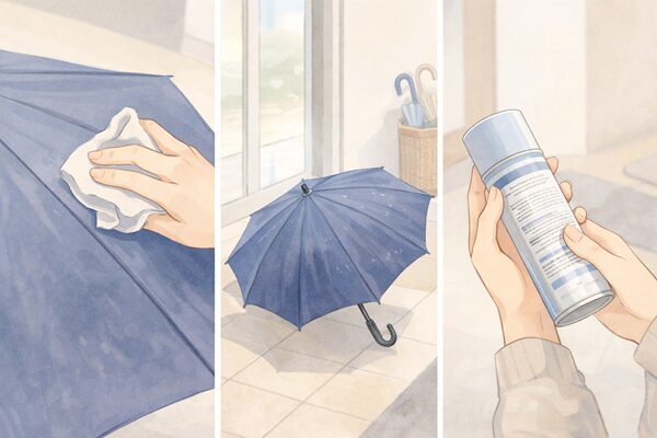 傘の準備の三段階