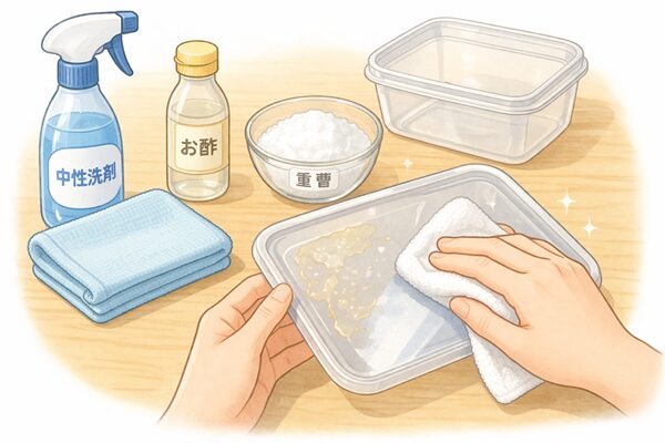 プラスチックのベタベタをやさしく取る方法